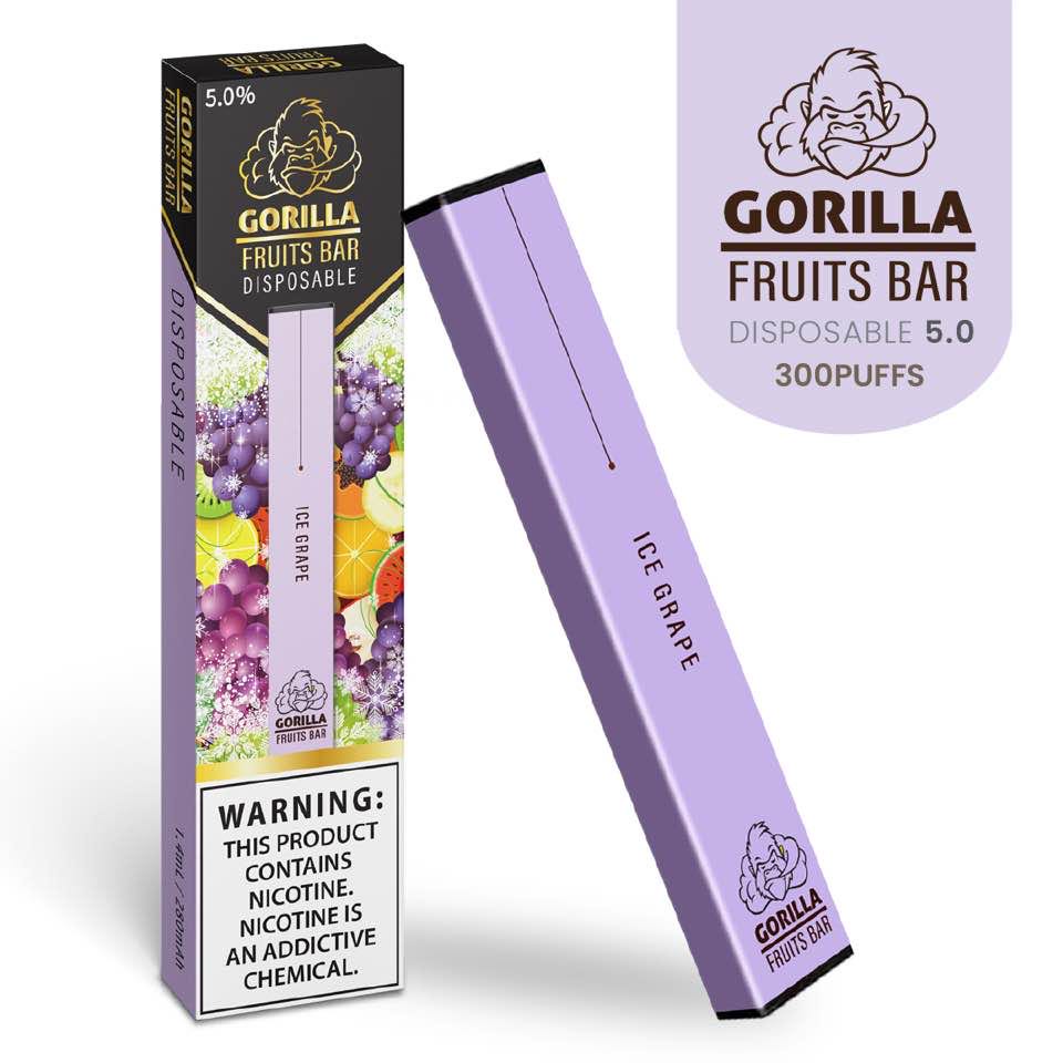 Gorilla Disposable Vape Pen 50mg Ice Grape Mixology Vape
